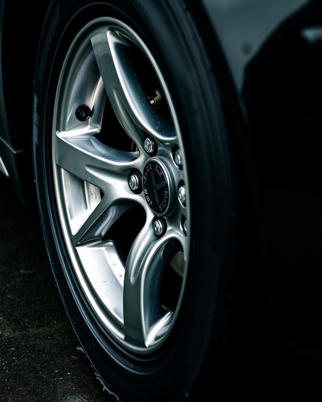 Polished wheel and tire